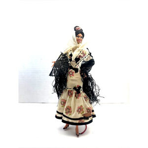 Vintage Grain Plastic Doll Folk Costume Series Madrid Floral dress 12” B#8